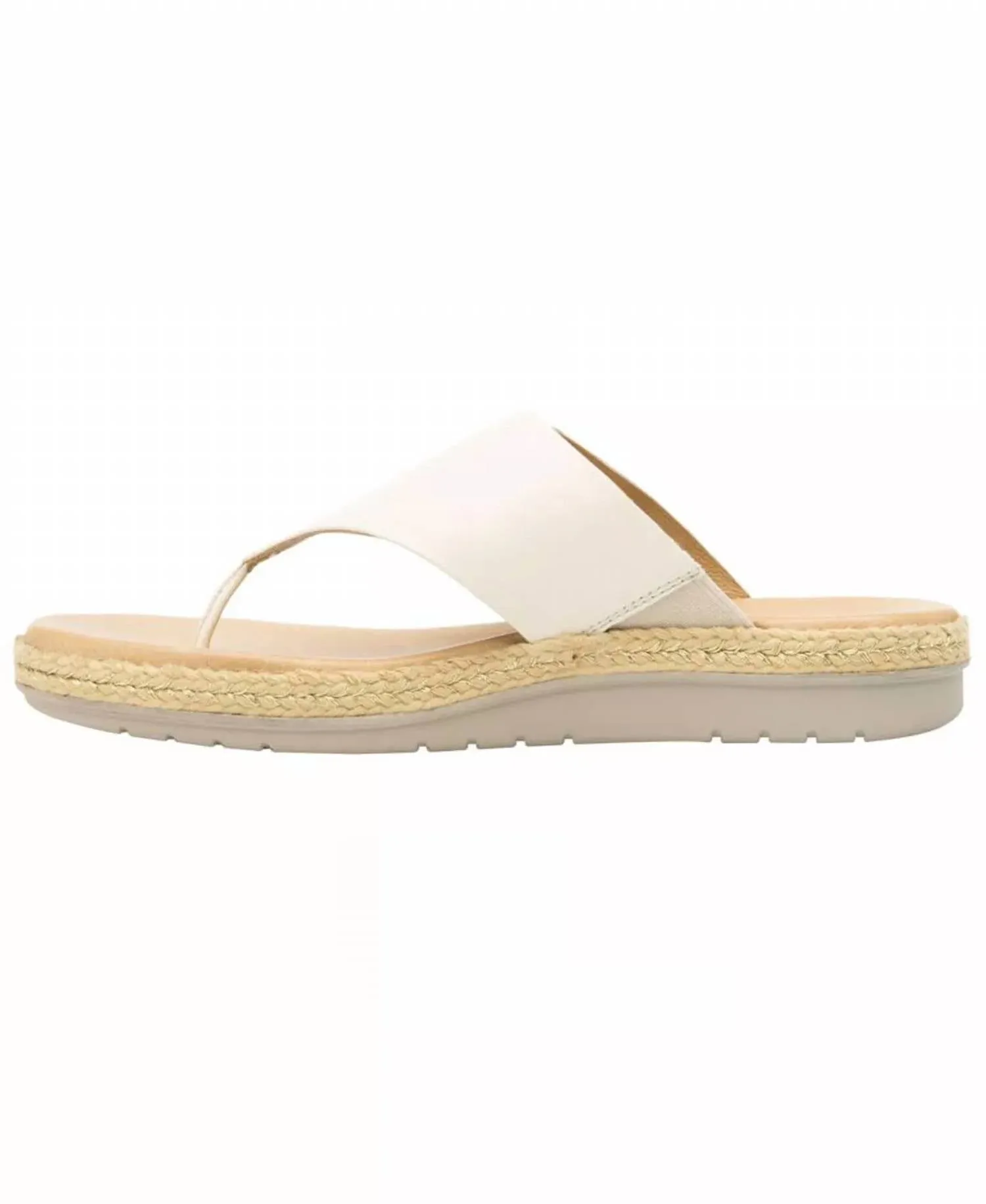 Leather Thong Sandals In Beige