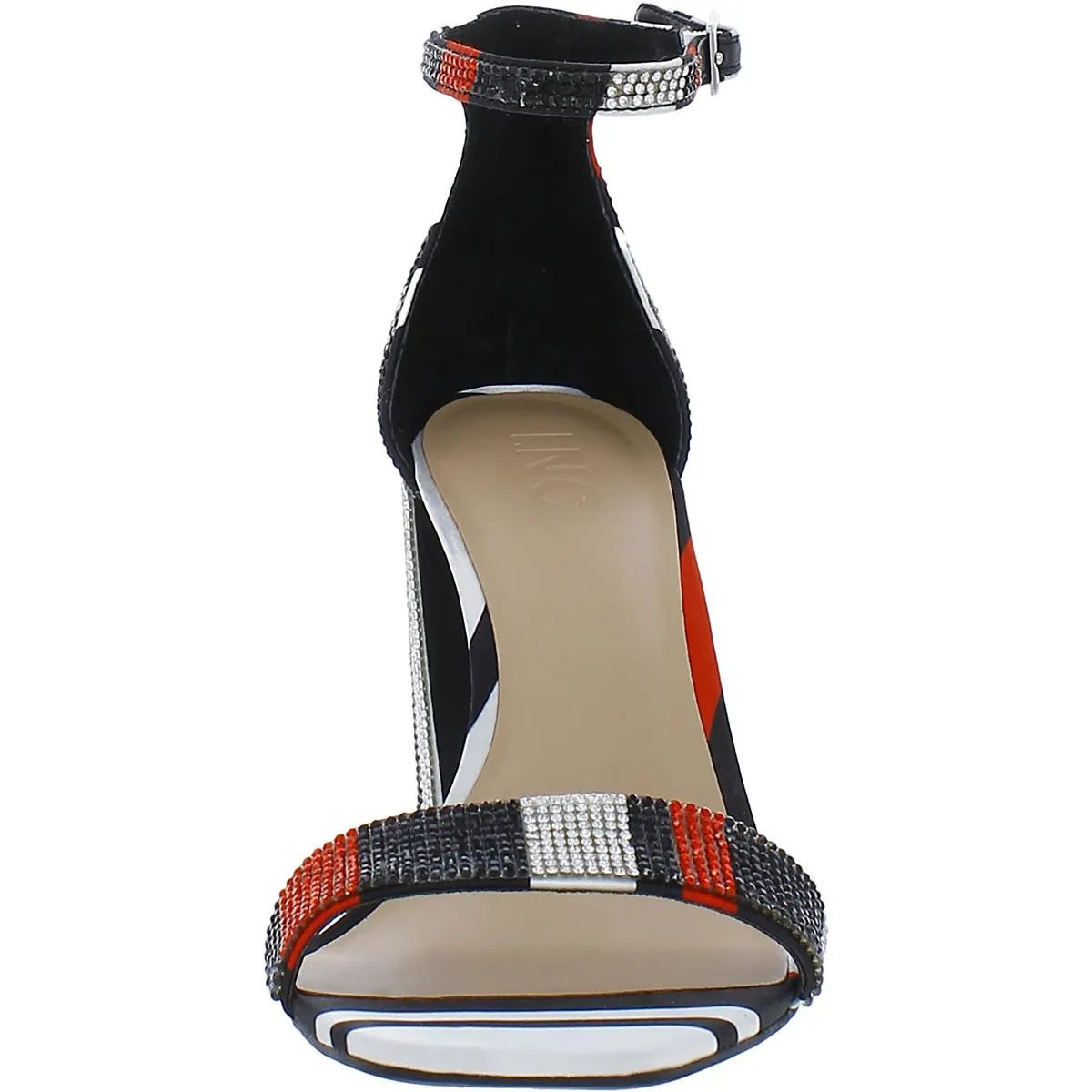 Lexini 16 Womens Rhinestone Square Toe Ankle Strap
