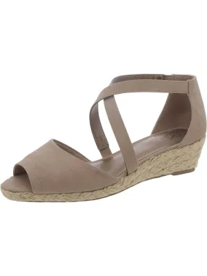Liason Womens Faux Leather Slip On Espadrilles