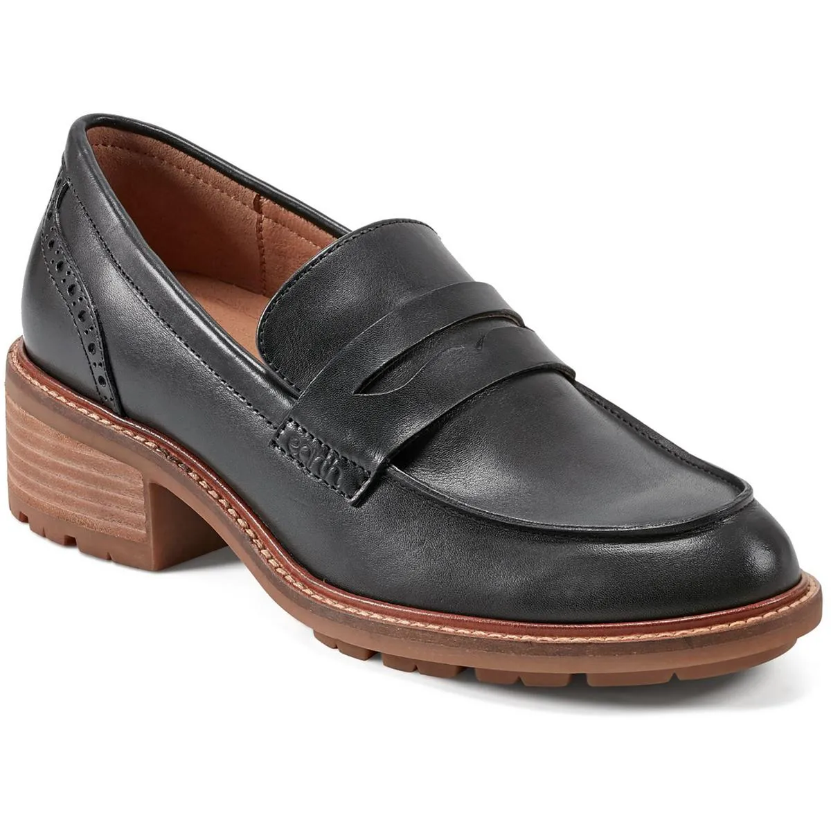 Lindy Womens Solid Leather Loafers