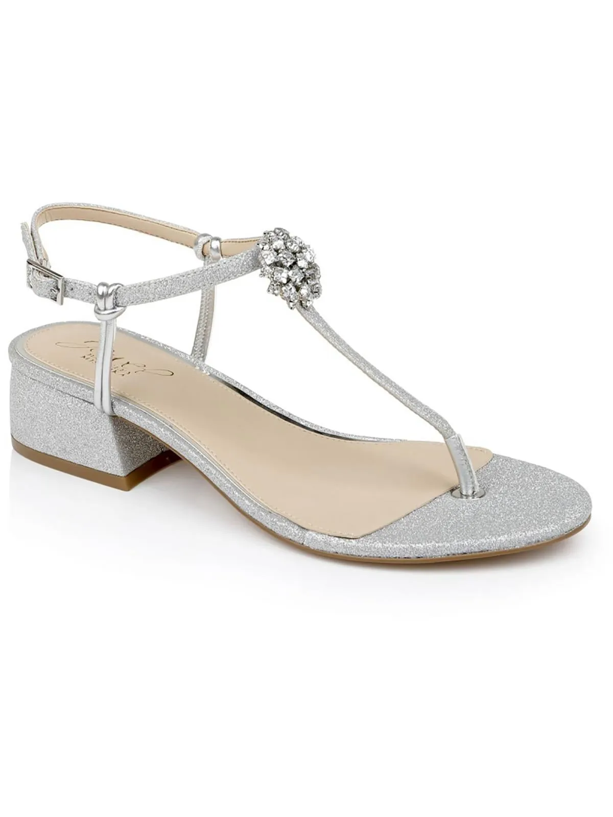Lizette Womens Glitter Ankle Strap Heels