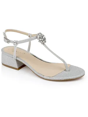 Lizette Womens Glitter Ankle Strap Heels