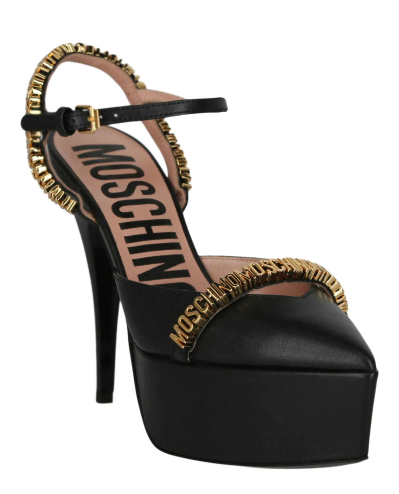 Logo Lettering Ankle Strap Pumps