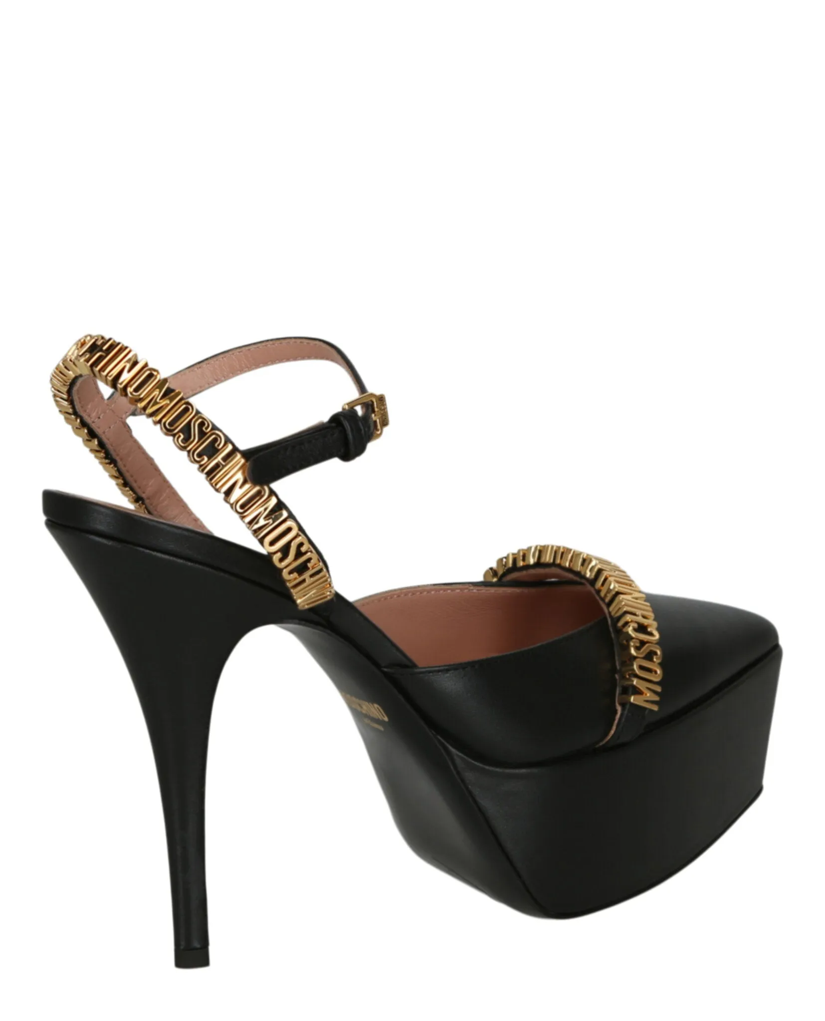 Logo Lettering Ankle Strap Pumps