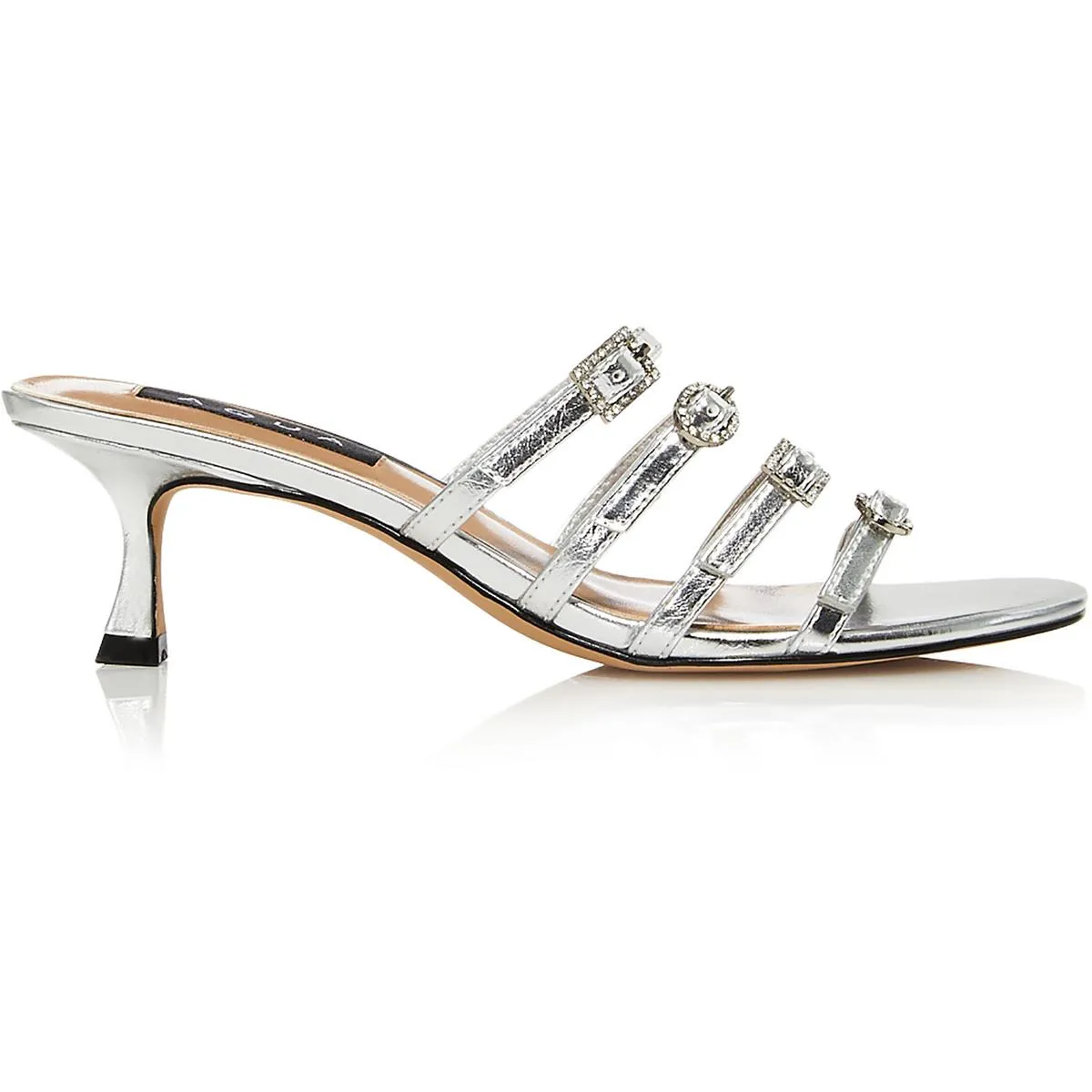 Luis Womens Faux Leather Slip On Strappy Sandals
