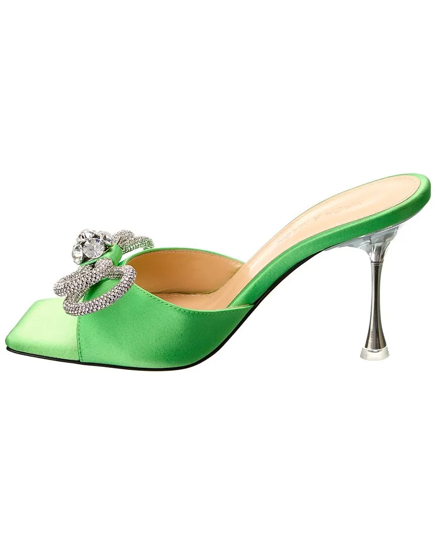 Mach & Mach Double Bow Square Satin Mule