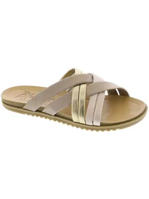 MALIBU MAJIE Womens Metallic Round toe Flatform Sandals