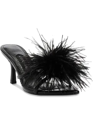 MALINA Womens Pointed toe Feather Heels