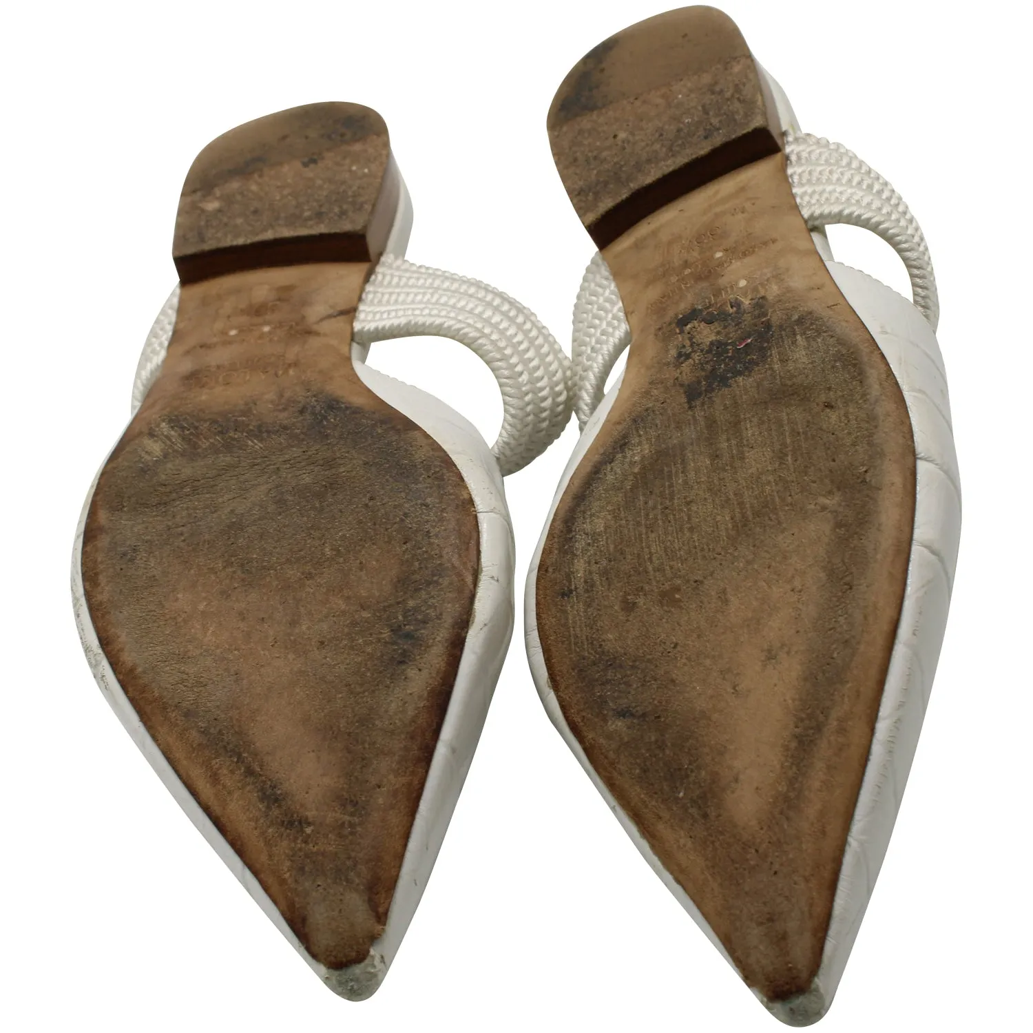 Malone Souliers Maisie Flat Mules in White Leather