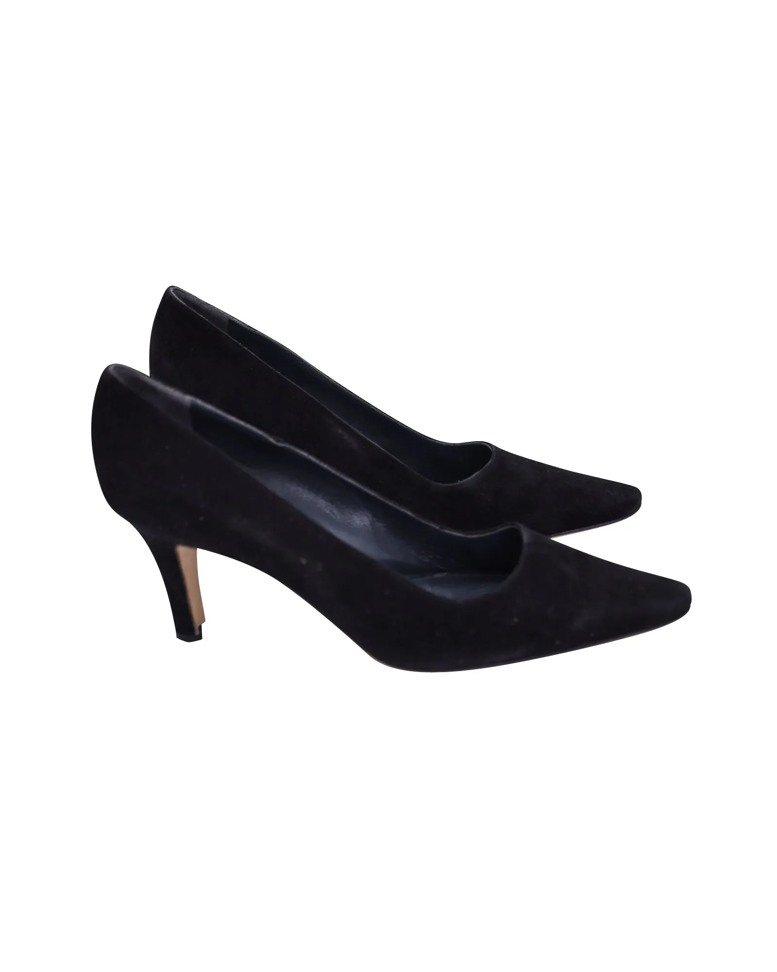 Manolo Blahnik Pointed-Toe Pumps in Black Suede