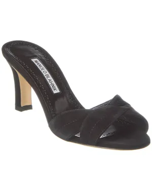 Manolo Blahnik Siemu 70 Suede Mule
