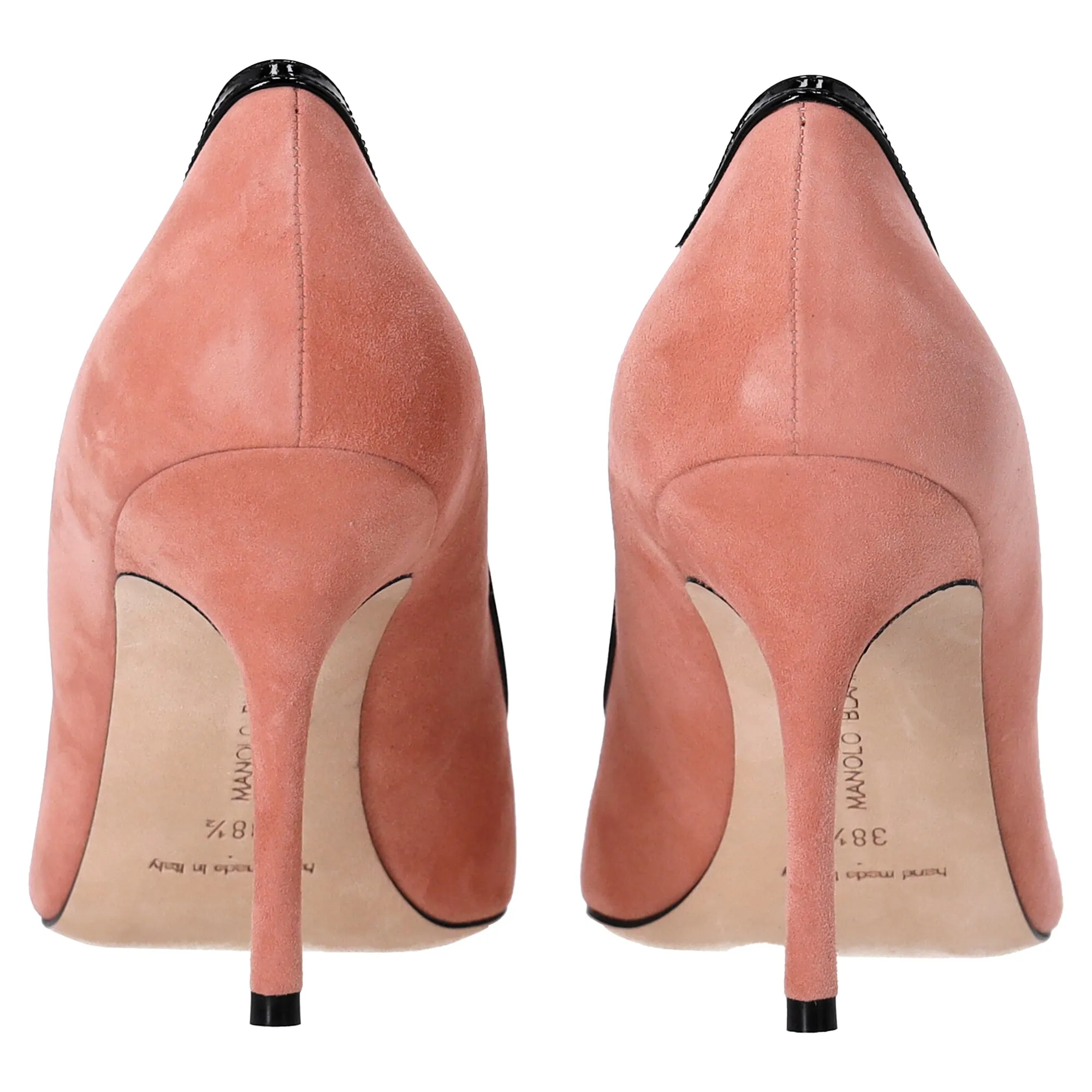 Manolo Blahnik Tuberian Embellished Pumps in Peach Suede