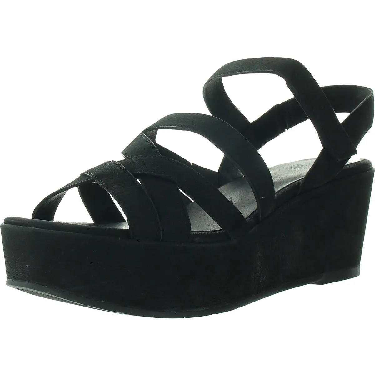 Mazy Womens Nubuck Padded Insole Wedge Sandals