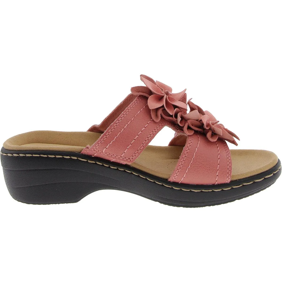 MERLIAH RAELYN Womens Embellished Faux Leather Wedge Sandals