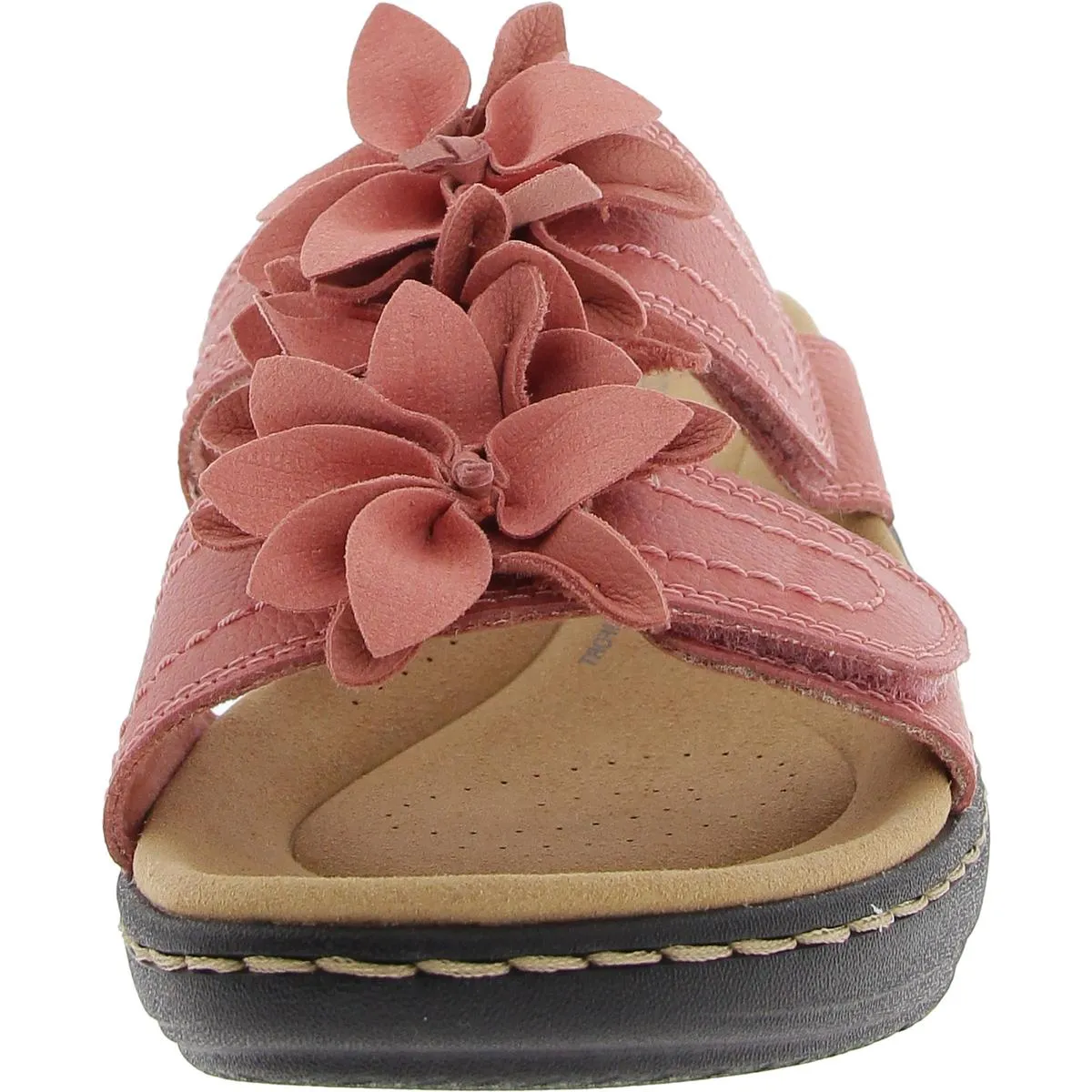 MERLIAH RAELYN Womens Embellished Faux Leather Wedge Sandals