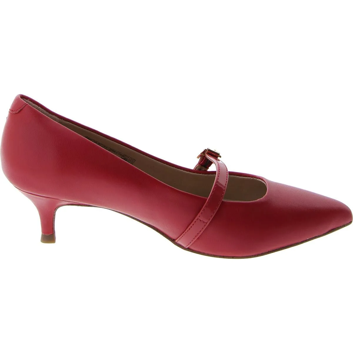 Minnie Womens Buckle Pointed Toe Kitten Heels