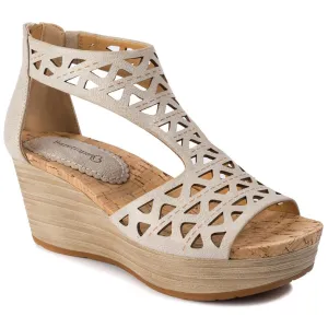 Miriam Womens Open Toe Zip-up Wedge Sandals