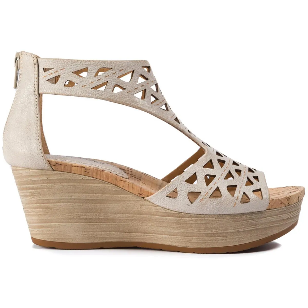 Miriam Womens Open Toe Zip-up Wedge Sandals