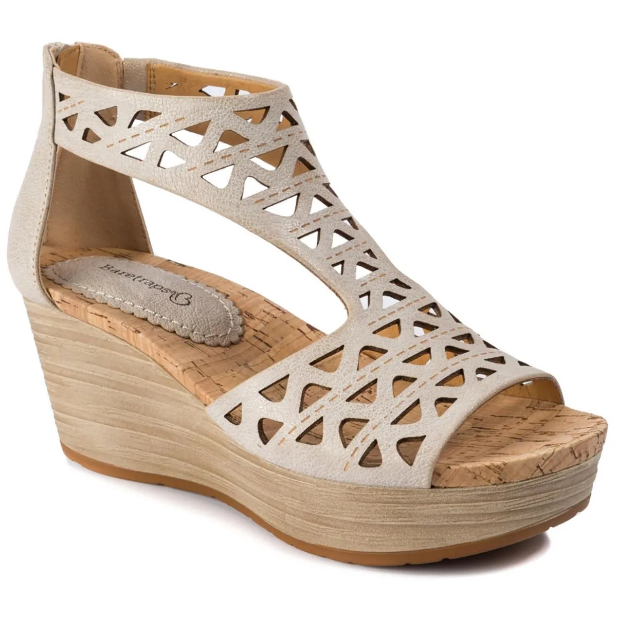 Miriam Womens Open Toe Zip-up Wedge Sandals