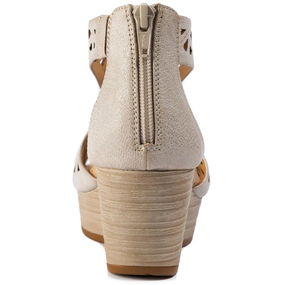 Miriam Womens Open Toe Zip-up Wedge Sandals