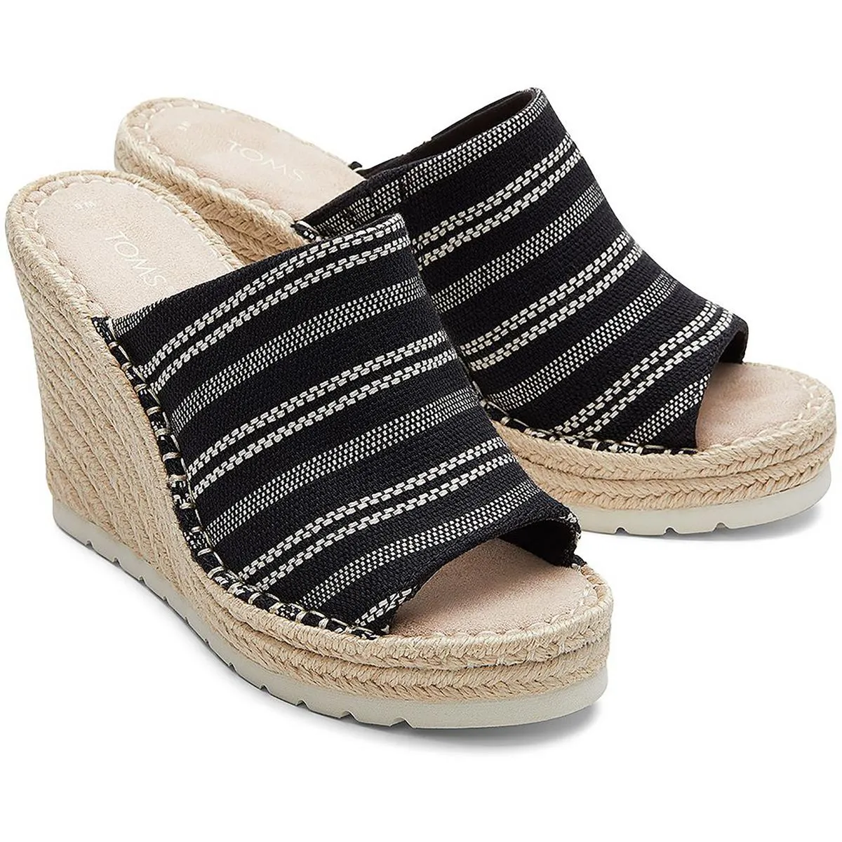 Monica Mule Womens Open Toe Slip On Wedge Sandals