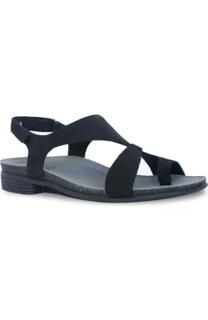 Munro Meghan M491086 Sandal Womens 7.5 Black Leather Asymmetric Slingback KHD736