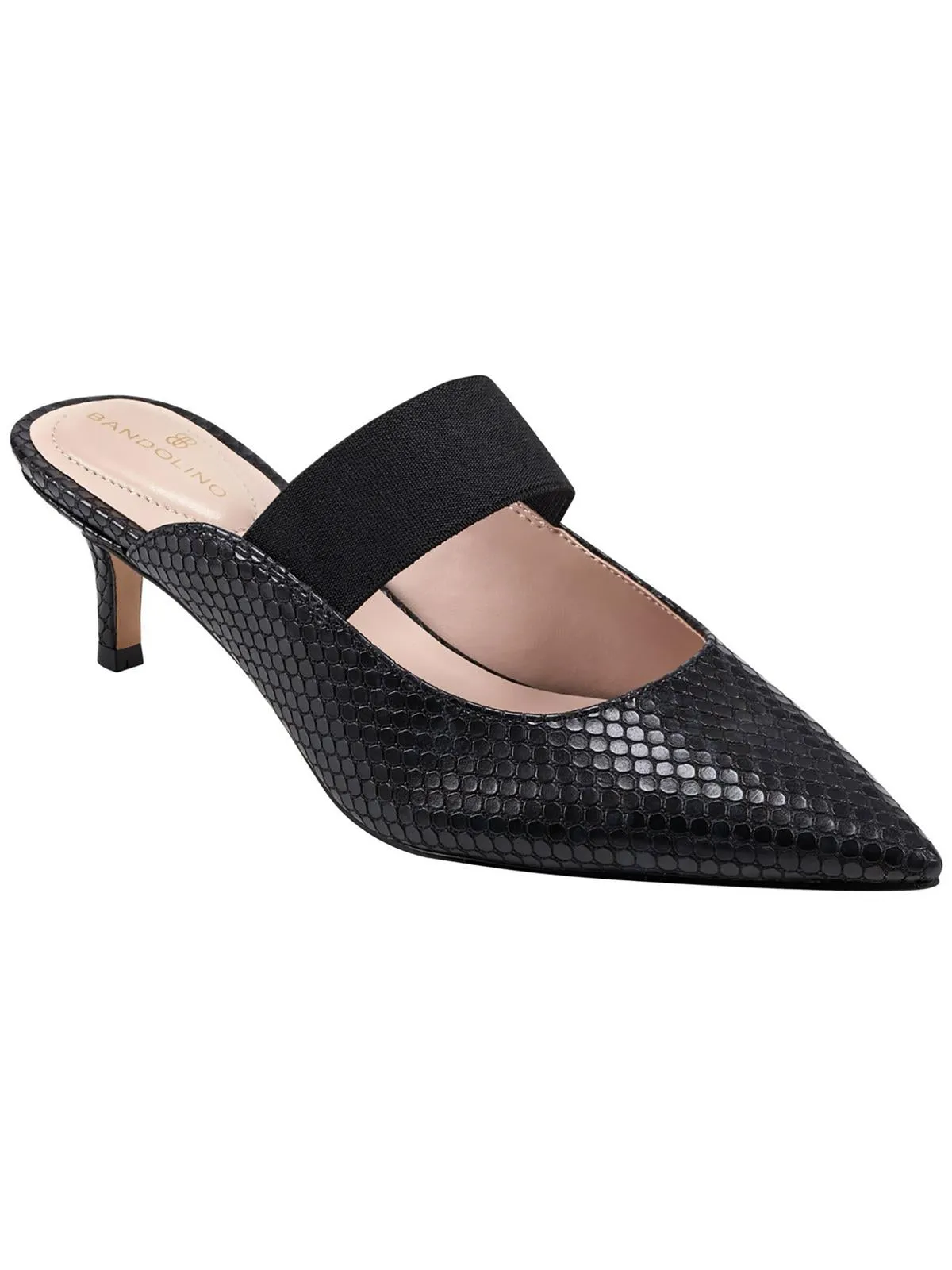 Myna 3 Womens Faux Leather Slip On Kitten Heels
