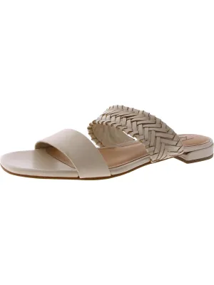Nalane Womens Faux Leather Block Heel Slide Sandals