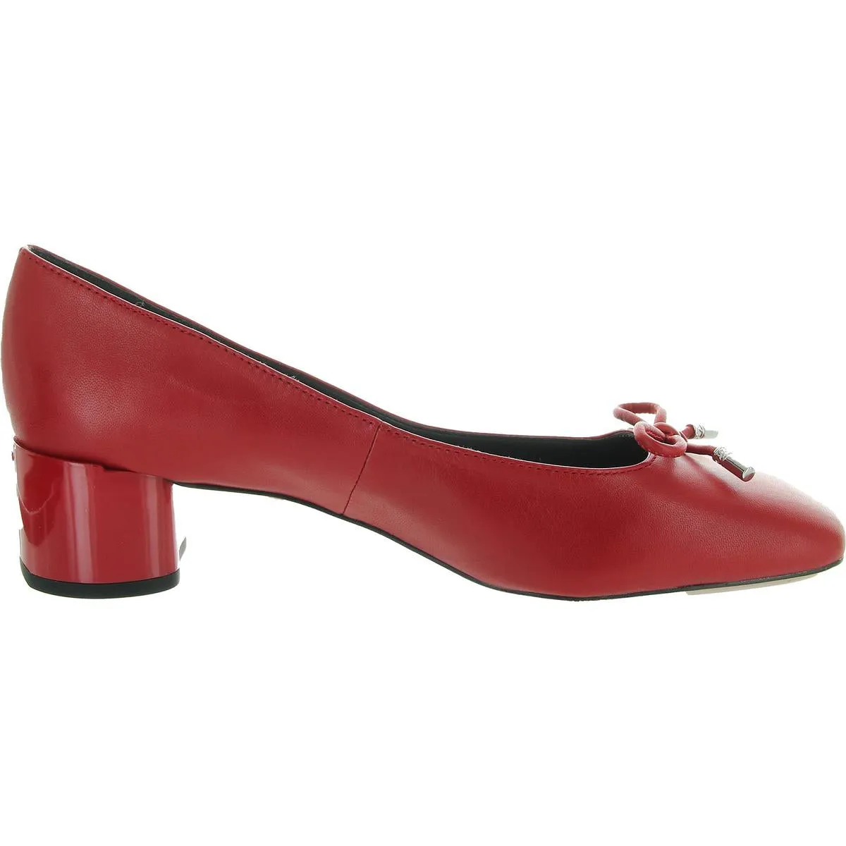 Natalia Womens Bow Leather Block Heels