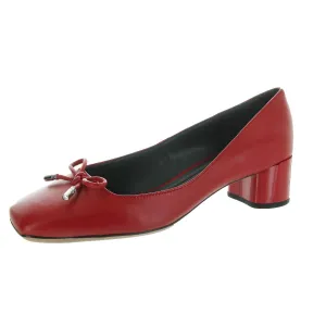 Natalia Womens Bow Leather Block Heels