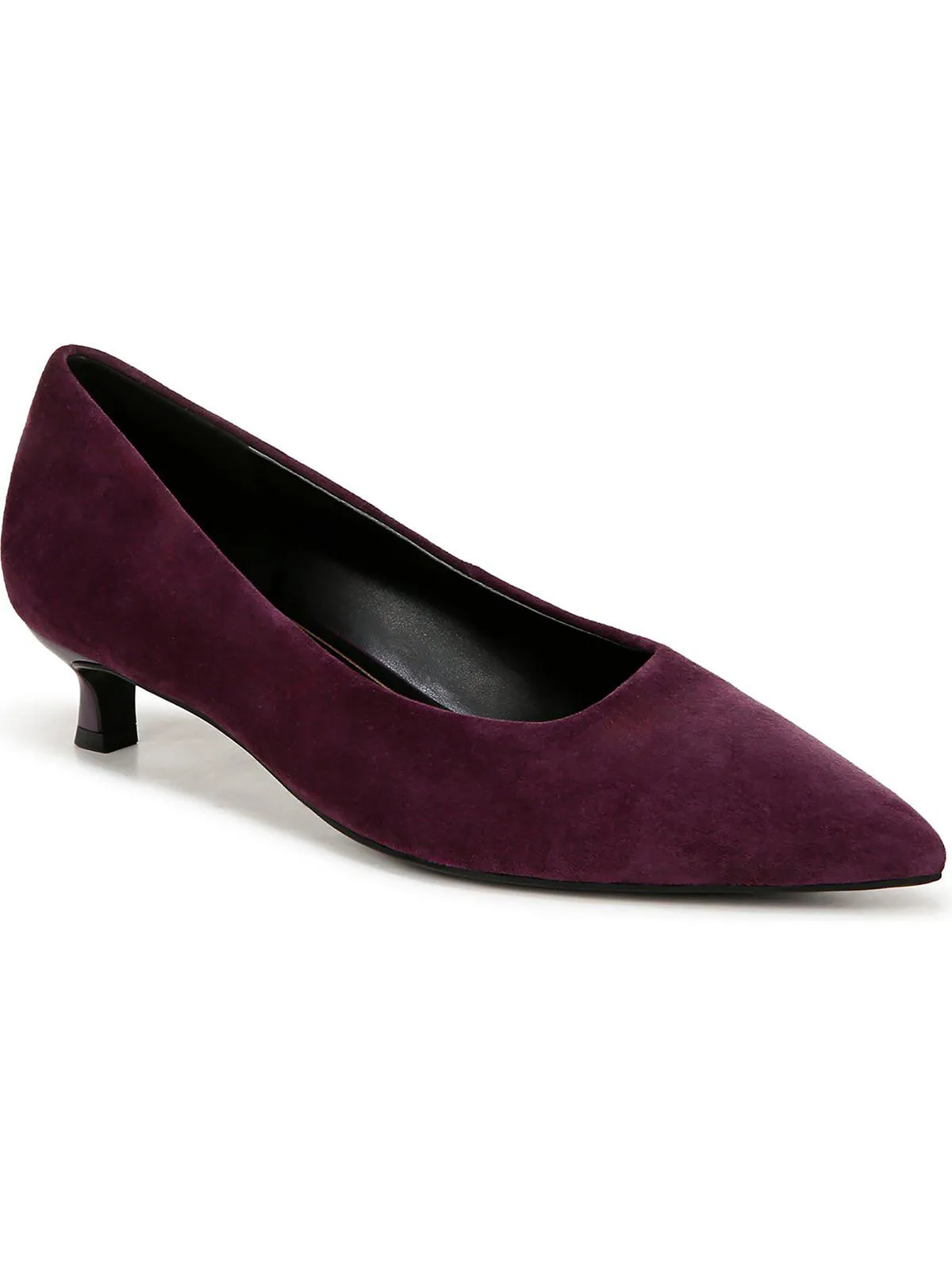 Natalia Womens Leather Pointed Toe Kitten Heels