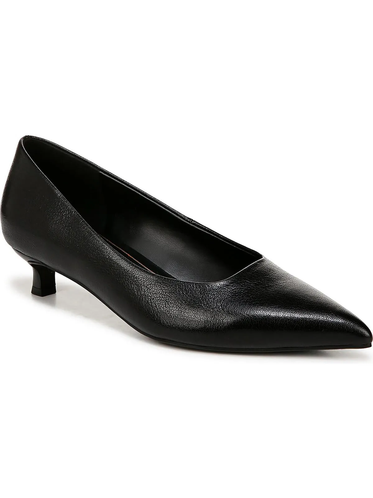 Natalia Womens Leather Pointed Toe Kitten Heels