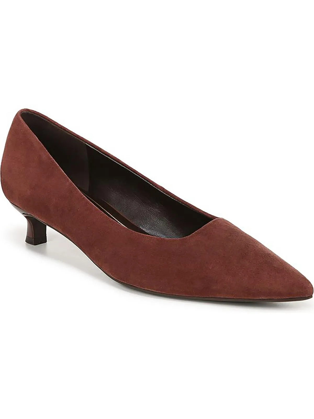 Natalia Womens Leather Pointed Toe Kitten Heels