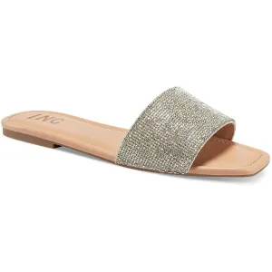 Nataliah  Womens Embellished Square Toe Slide Sandals
