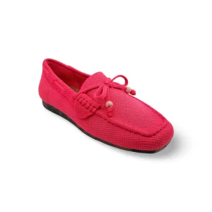 Neve Pink Knit Fabric Loafer