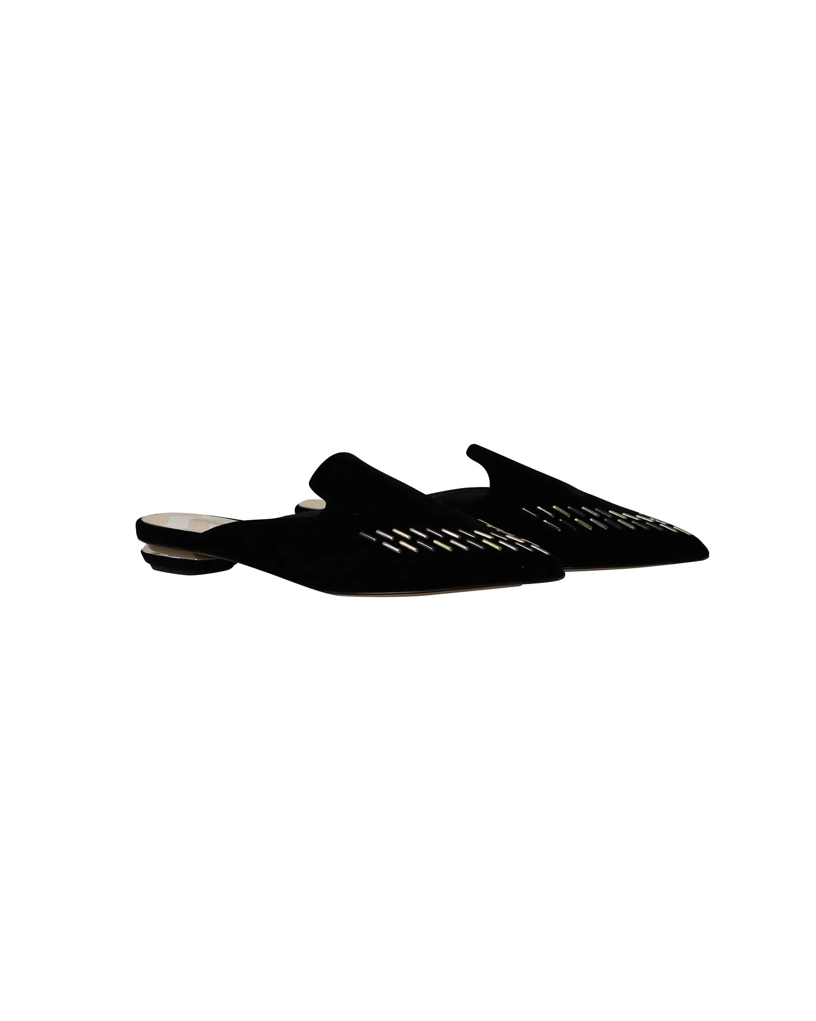 Nicholas Kirkwood Beya Flat Mules in Black Velvet