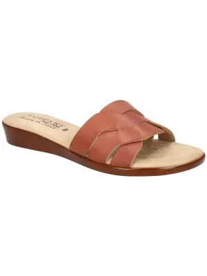 Nicia Womens Padded Insole Faux Leather Slide Sandals
