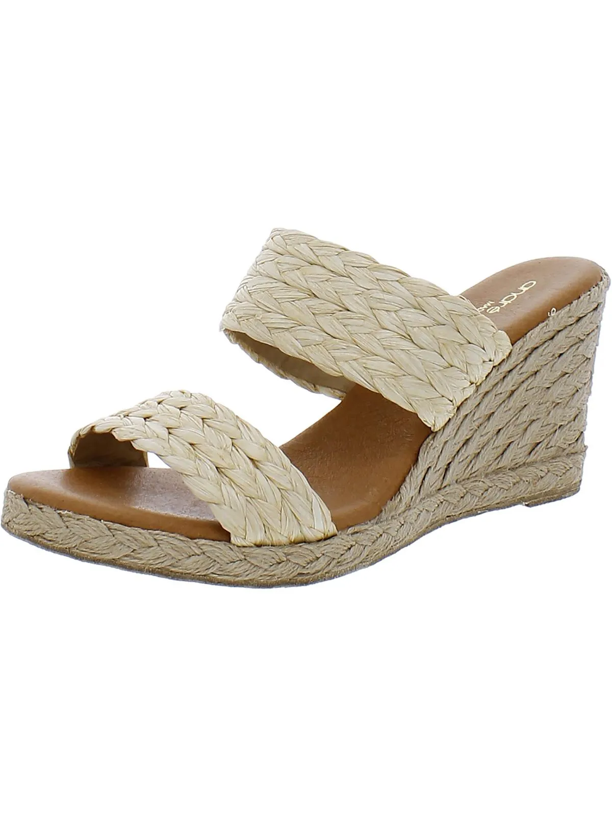 Nolita Raffia Womens Espadrille Slip On Wedge Sandals
