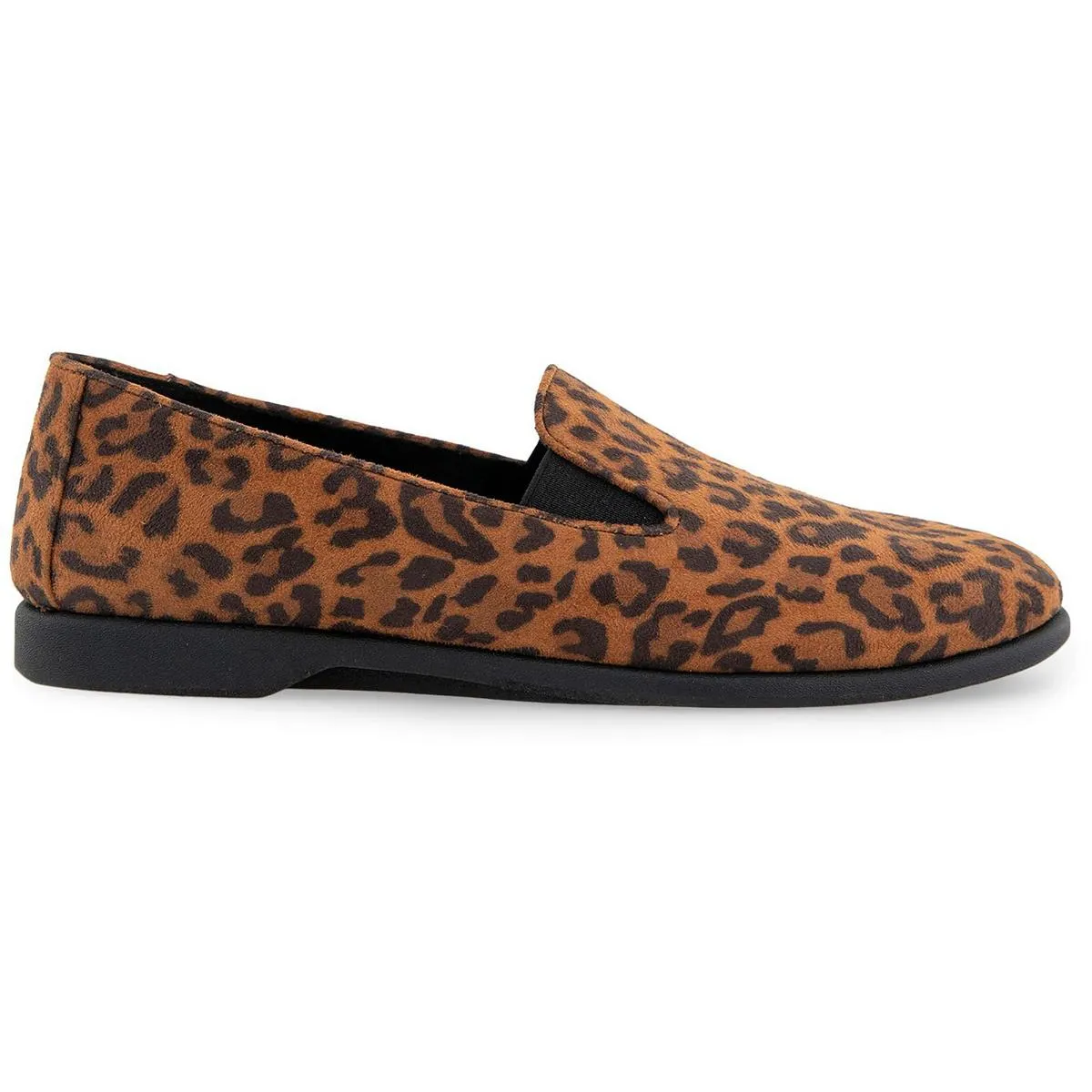 Nuit Womens Animal Print Faux Suede Loafers