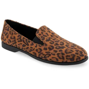 Nuit Womens Animal Print Faux Suede Loafers