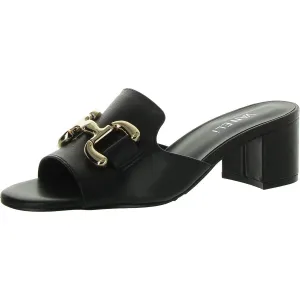 OKSANA Womens Faux Leather Round toe Block Heel