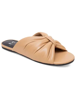 Olita Womens Leather Gathered Slide Sandals
