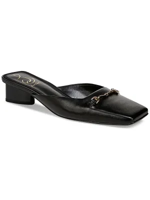 Ollie Womens Leather Slip On Mules