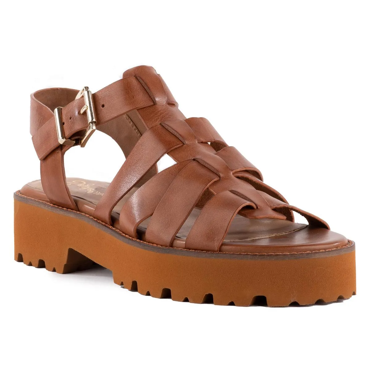 On The Road Womens Leather Ankle Strap Strappy Sandals