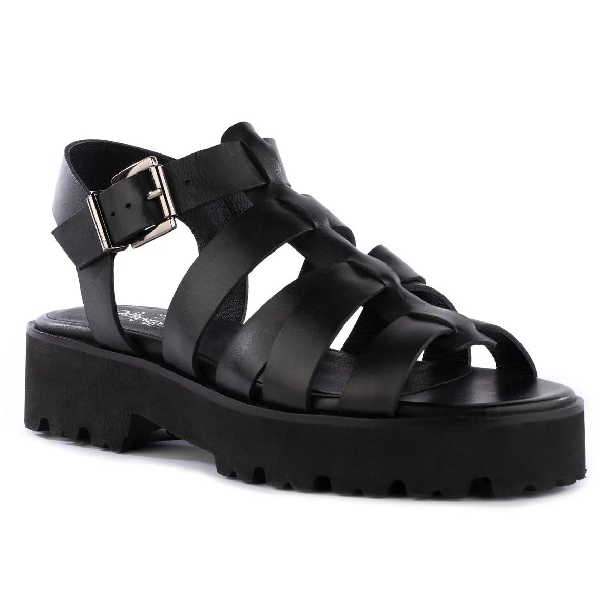 On The Road Womens Leather Ankle Strap Strappy Sandals