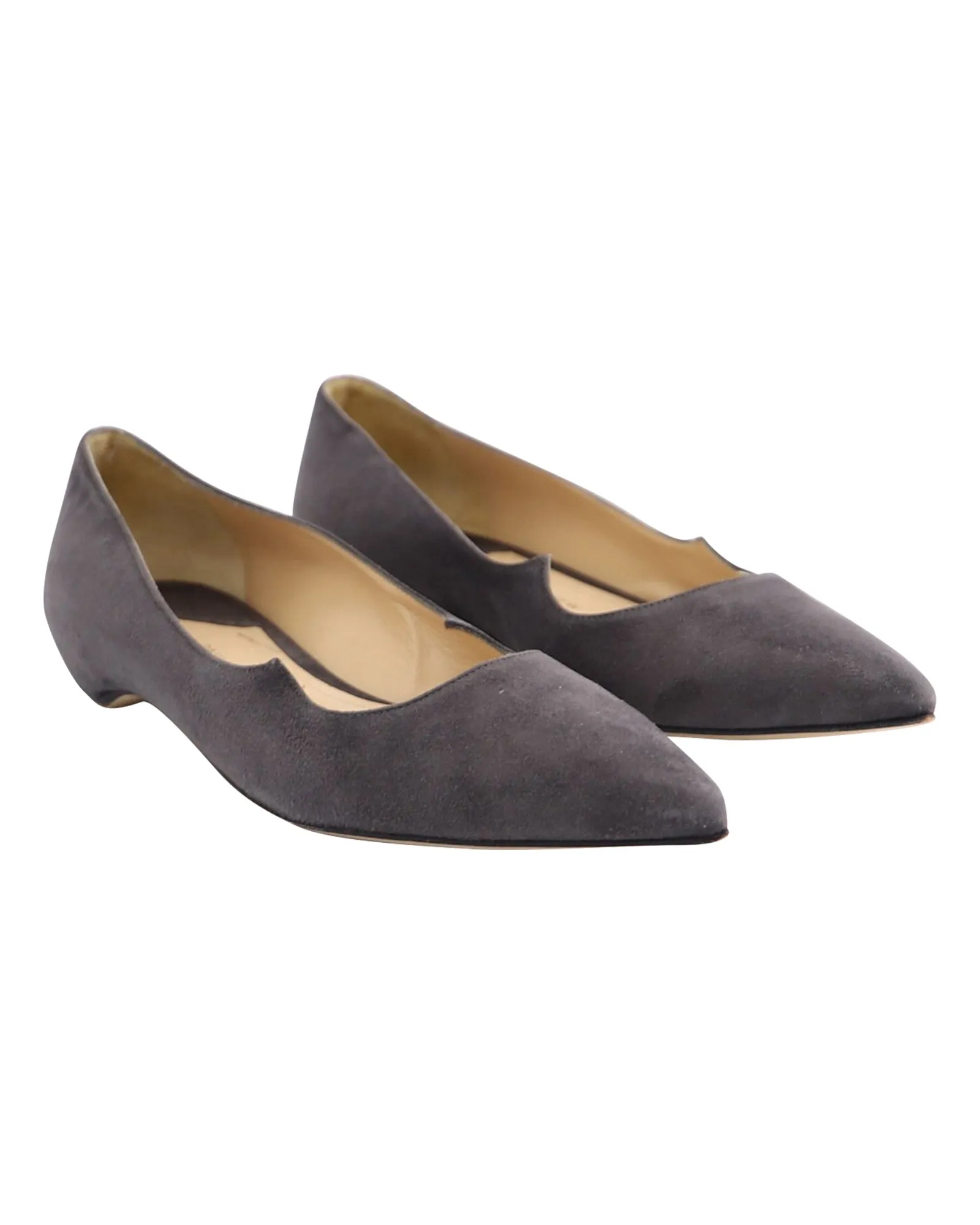 Paul Andrew Ballet Flats in Grey Suede