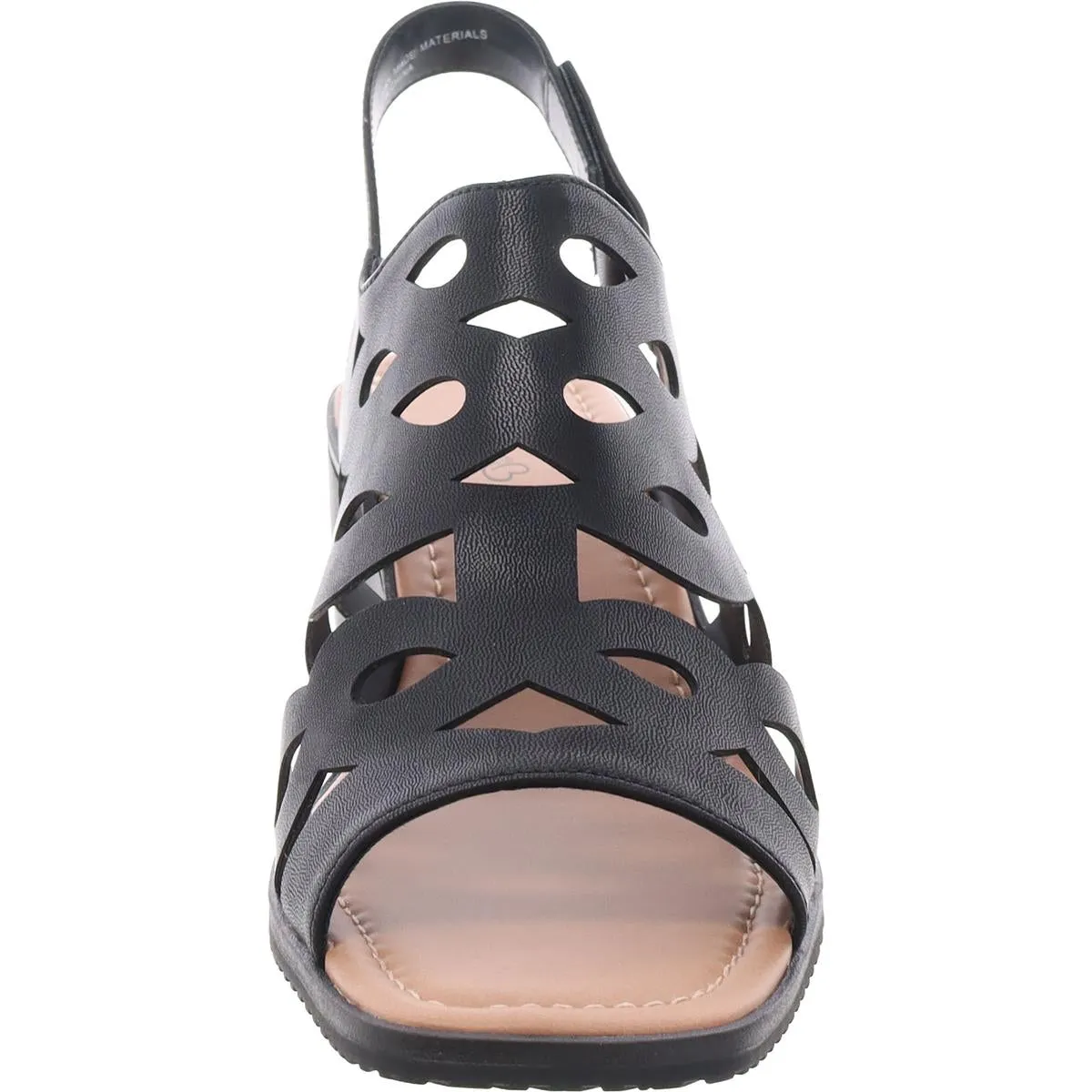 Pearl Womens Faux Leather Cushioned Footbed Ankle Strap