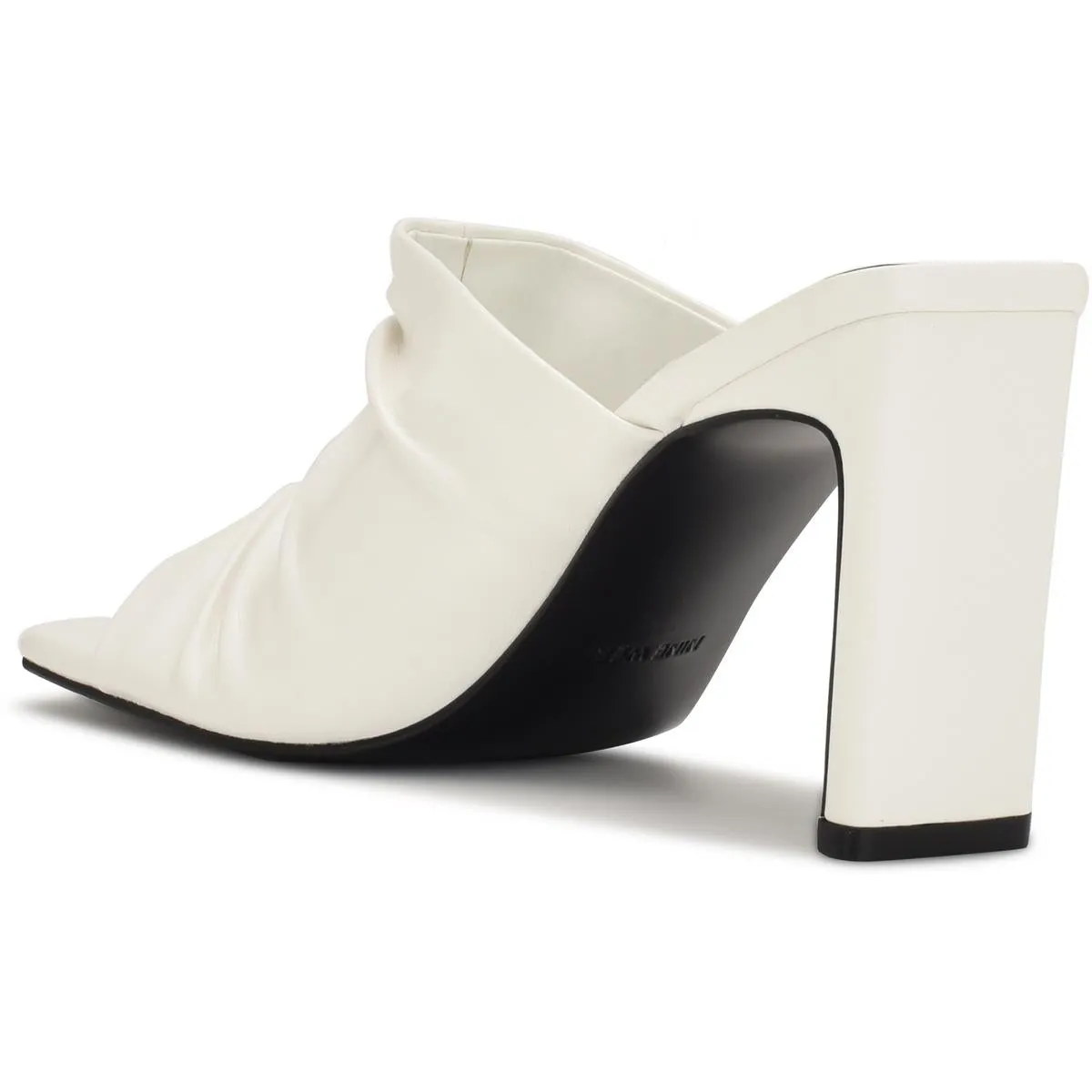 PEARY3 Womens Laceless Faux Leather Mule Sandals