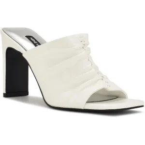 PEARY3 Womens Laceless Faux Leather Mule Sandals