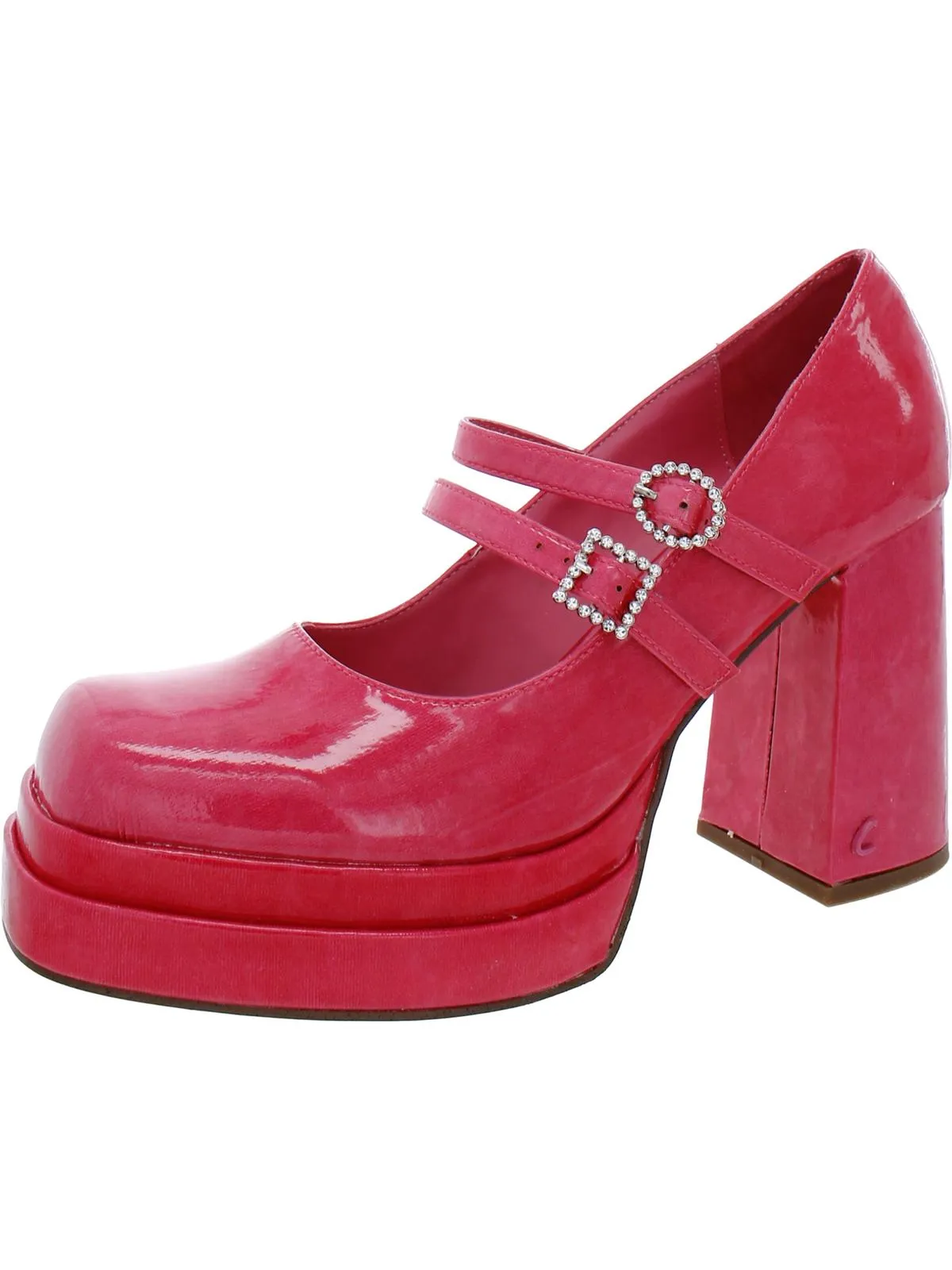 Pepper Jewel Womens Embellished Square Toe Mary Jane Heels